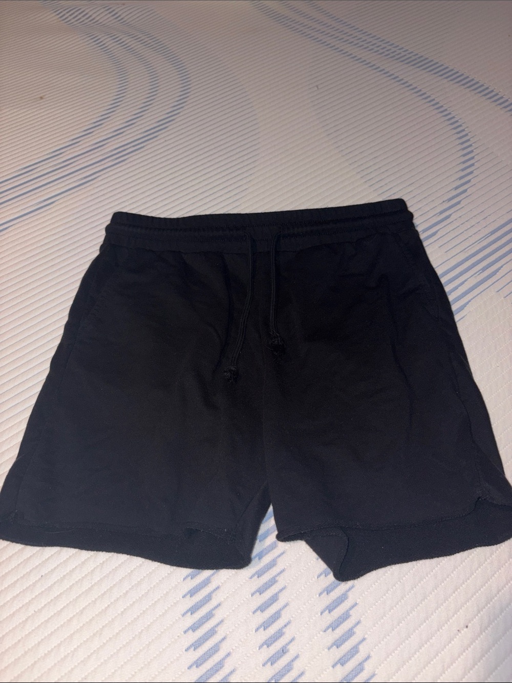 Womens Black Drawstring Cotton Shorts